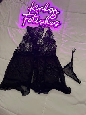 "Nibble and Bite"  PLUS SIZE sheer lace set